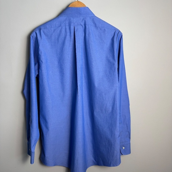 Brooks Brothers Classic Men's Long Sleeve Supima Cotton Button Up Shirt Blue 16 - Picture 5 of 14